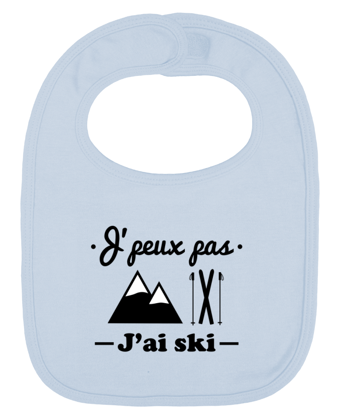 Bavoir bébé uni J'peux pas j'ai ski par Benichan