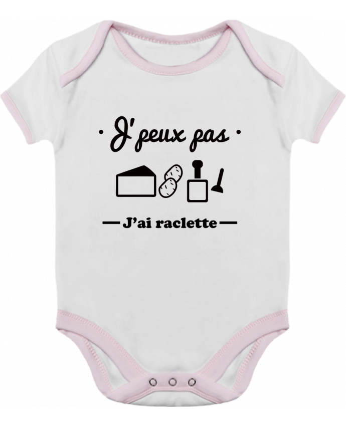 Body bébé manches contrastées J'peux pas j'ai raclette par Benichan