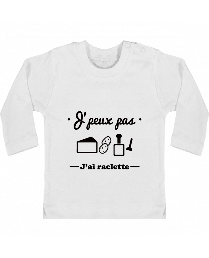 Baby T-shirt with press-studs long sleeve J'peux pas j'ai raclette manches longues du designer Benichan