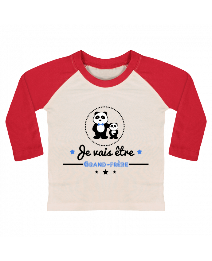 T-shirt baby Baseball long sleeve Bientôt grand-frère - futur grand frère by Benichan