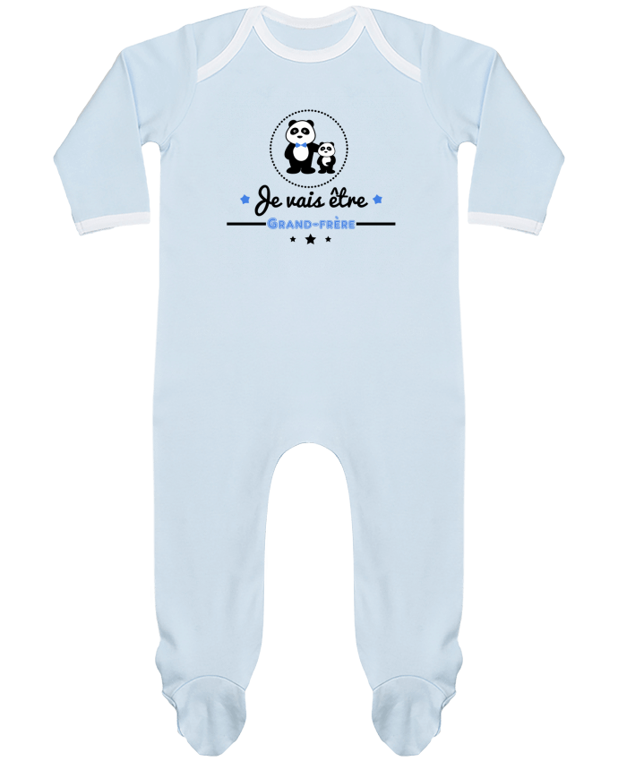 Baby Sleeper long sleeves Contrast Bientôt grand-frère - futur grand frère by Benichan