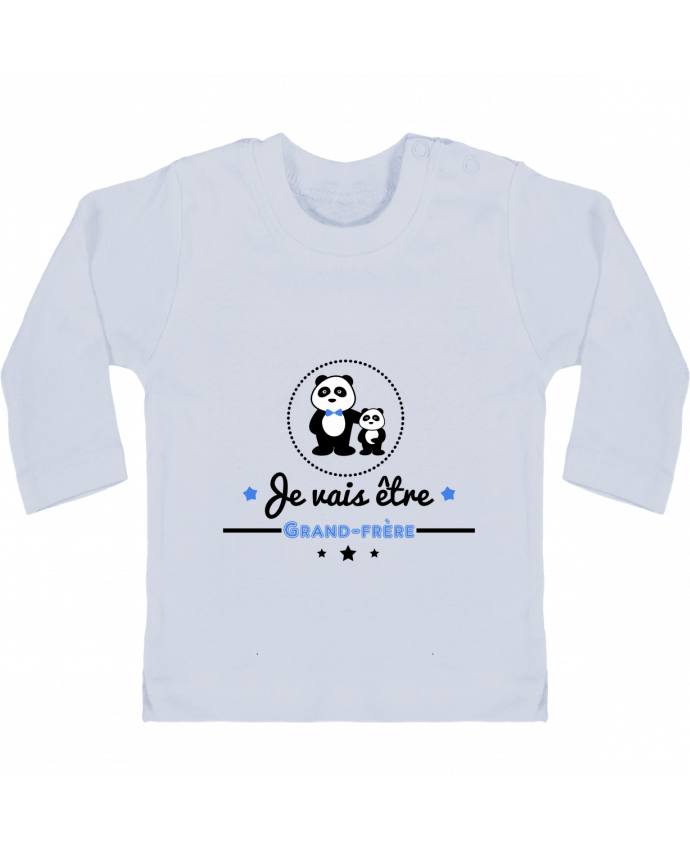 Camiseta Bebé Manga Larga con Botones  Bientôt grand-frère - futur grand frère manches longues du designer Benichan