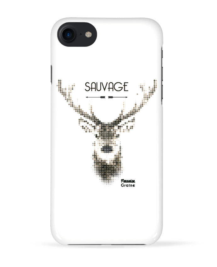 COQUE 3D Iphone 7 Tête de cerf sauvage de Mauvaise Graine