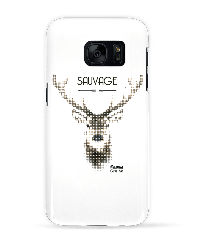 Coque 3D Samsung Galaxy S7  Tête de cerf sauvage par Mauvaise Graine