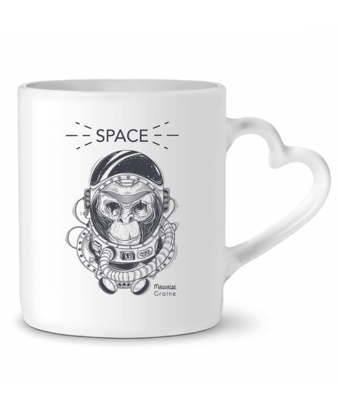Mug Heart Monkey space by Mauvaise Graine