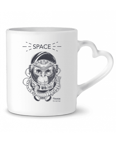 Mug coeur Monkey space par Mauvaise Graine