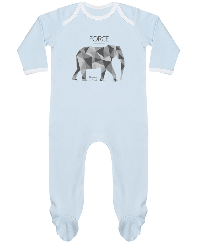 Pijama Bebé Manga Larga Contraste Force elephant origami por Mauvaise Graine