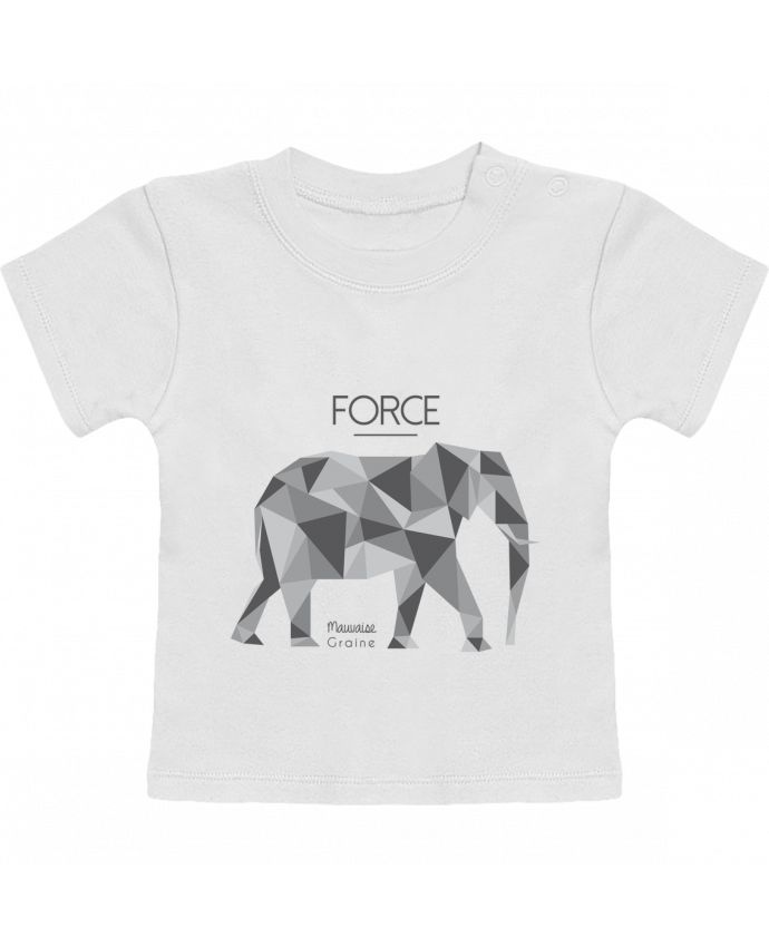 T-Shirt Baby Short Sleeve Force elephant origami manches courtes du designer Mauvaise Graine