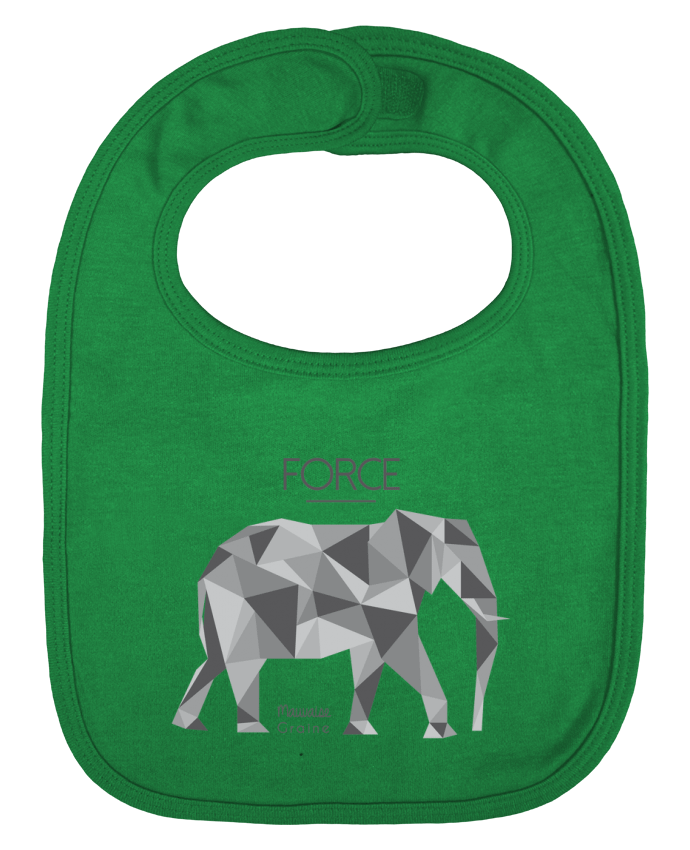 Baby Bib plain and contrast Force elephant origami by Mauvaise Graine