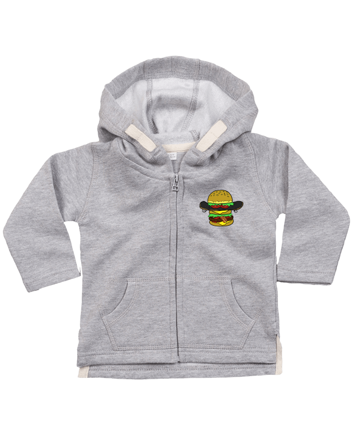Hoddie with zip for baby Skateburger by Salade