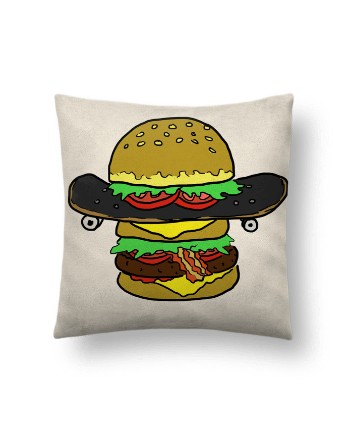 Coussin suédine Skateburger par Salade