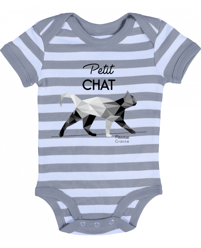 Baby Body striped Petit chat origami - Mauvaise Graine