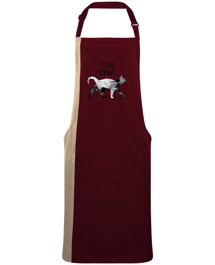 Tablier bicolore Petit chat origami par  Mauvaise Graine