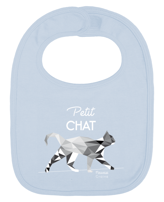 Babero Liso y Contrastado Petit chat origami por Mauvaise Graine