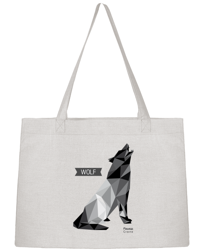 Shopping tote bag Stanley Stella WOLF Origami by Mauvaise Graine