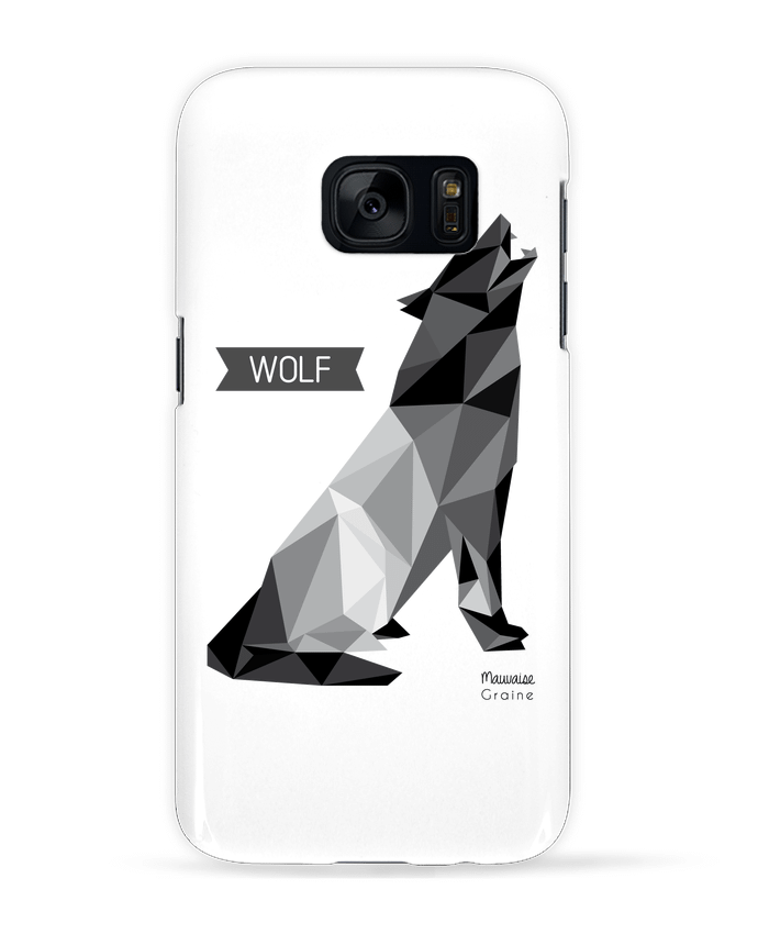 Coque 3D Samsung Galaxy S7  WOLF Origami par Mauvaise Graine