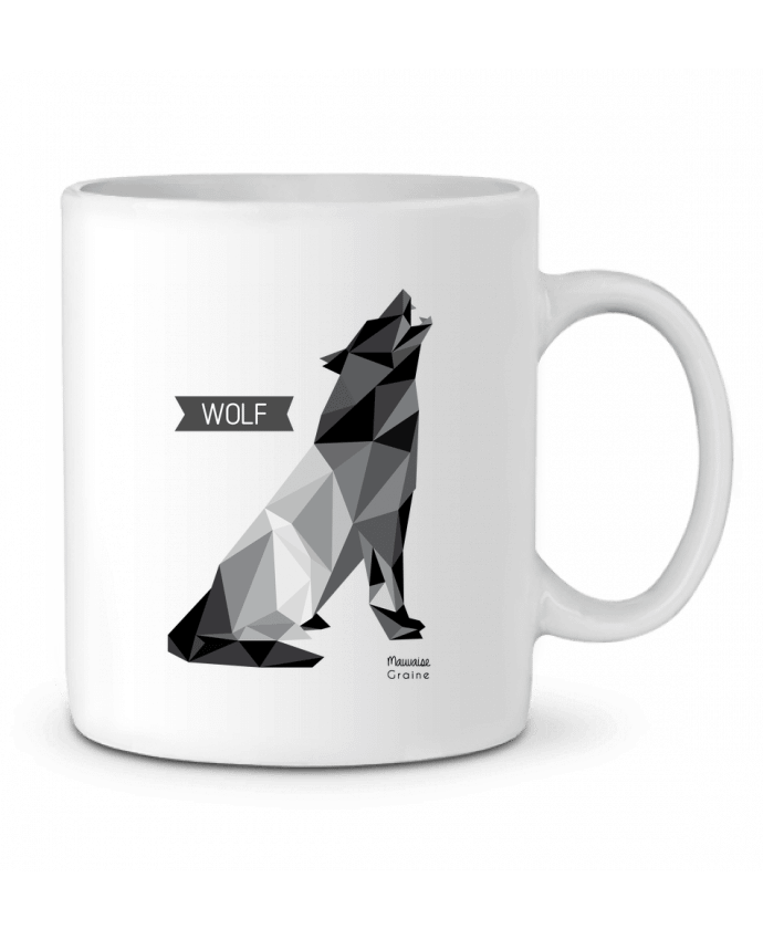 Ceramic Mug WOLF Origami by Mauvaise Graine