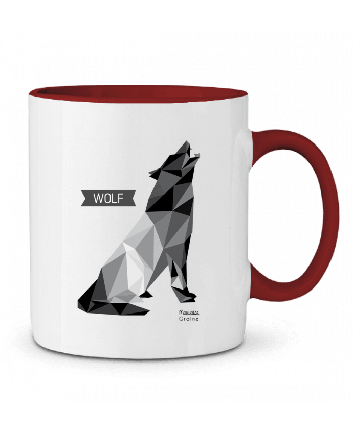 Mug bicolore WOLF Origami Mauvaise Graine