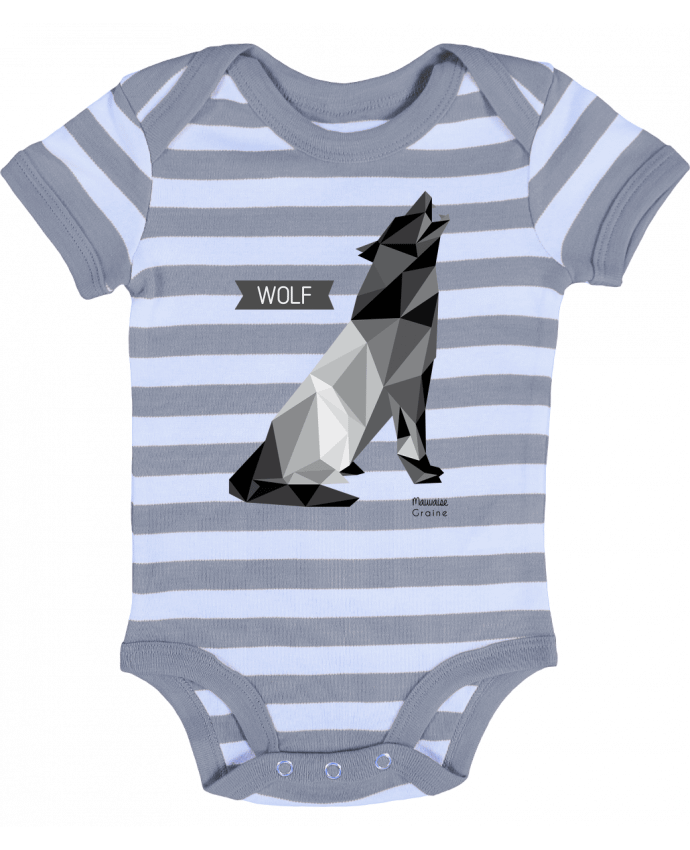 Baby Body striped WOLF Origami - Mauvaise Graine