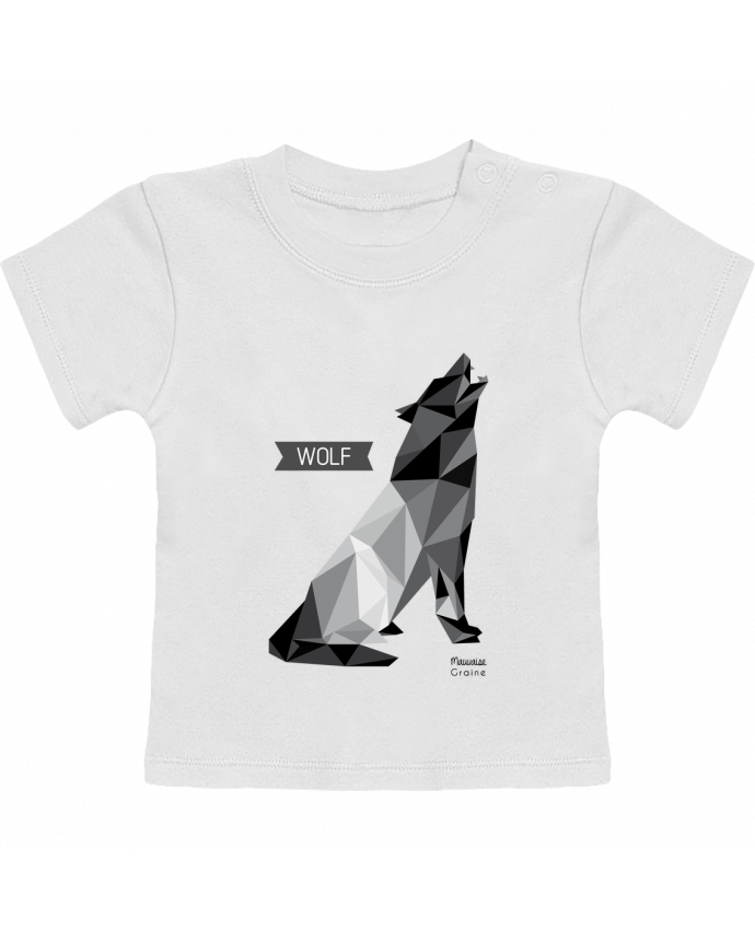T-Shirt Baby Short Sleeve WOLF Origami manches courtes du designer Mauvaise Graine
