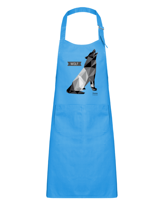 Kids chef pocket apron WOLF Origami by Mauvaise Graine