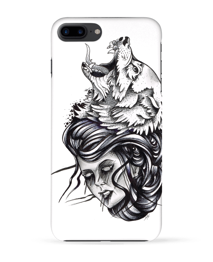 Coque iPhone 7 + Femme & Loup par david