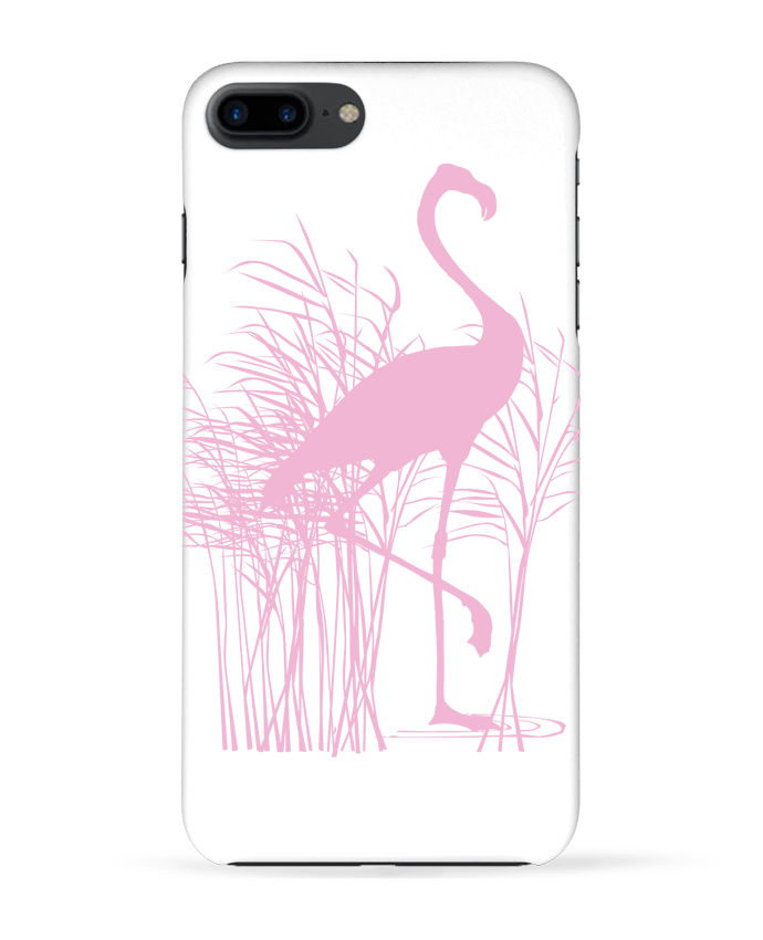 Case 3D iPhone 7+ Flamant rose dans roseaux by Studiolupi