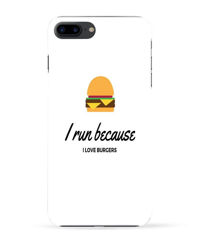 Case 3D iPhone 7+ I run because I love burgers by followmeggy