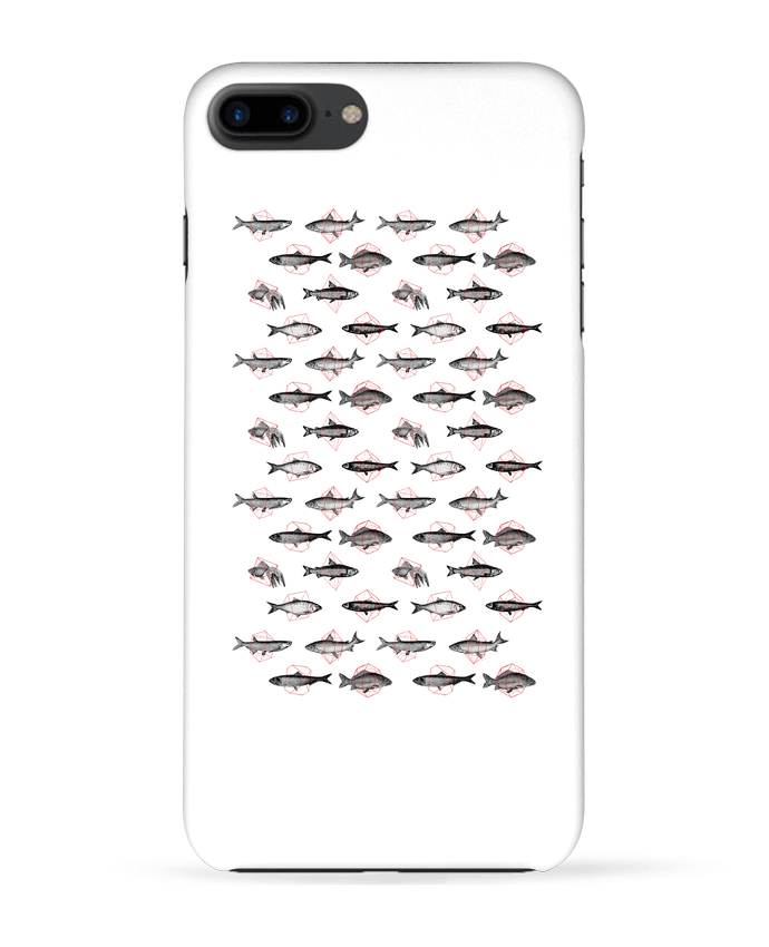 Case 3D iPhone 7+ Fishes in geometrics by Florent Bodart