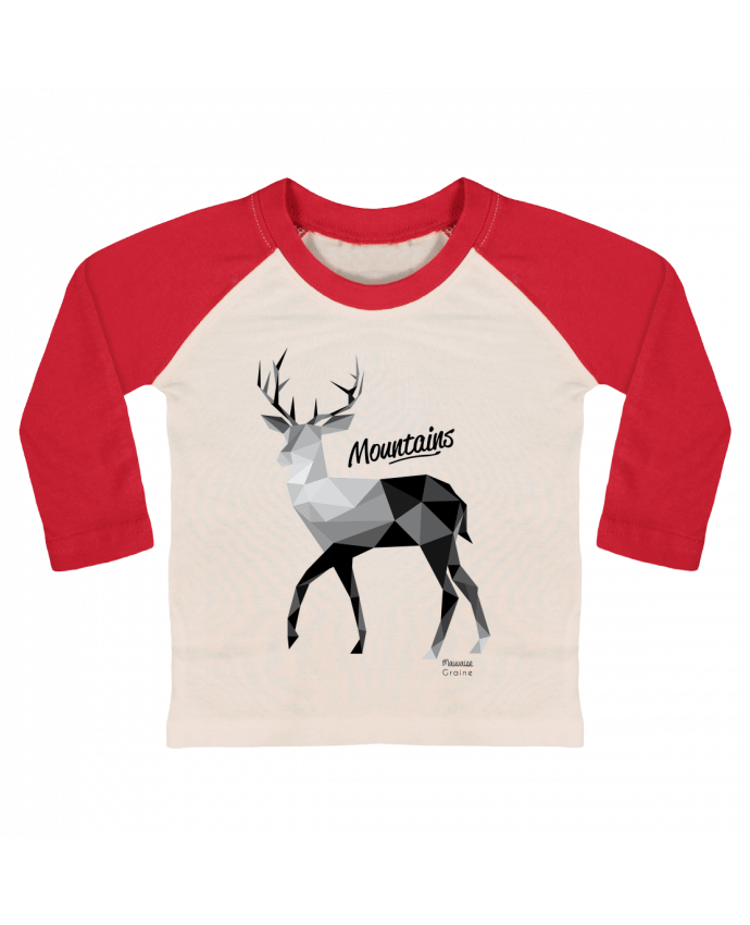 T-shirt baby Baseball long sleeve Mountains by Mauvaise Graine