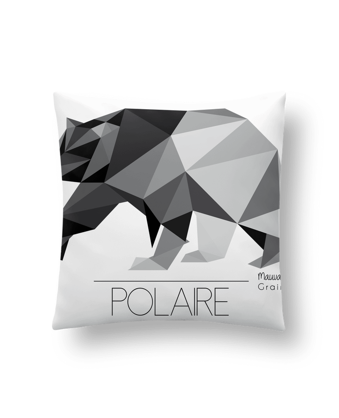 Cushion synthetic soft 45 x 45 cm Ours polaire origami by Mauvaise Graine