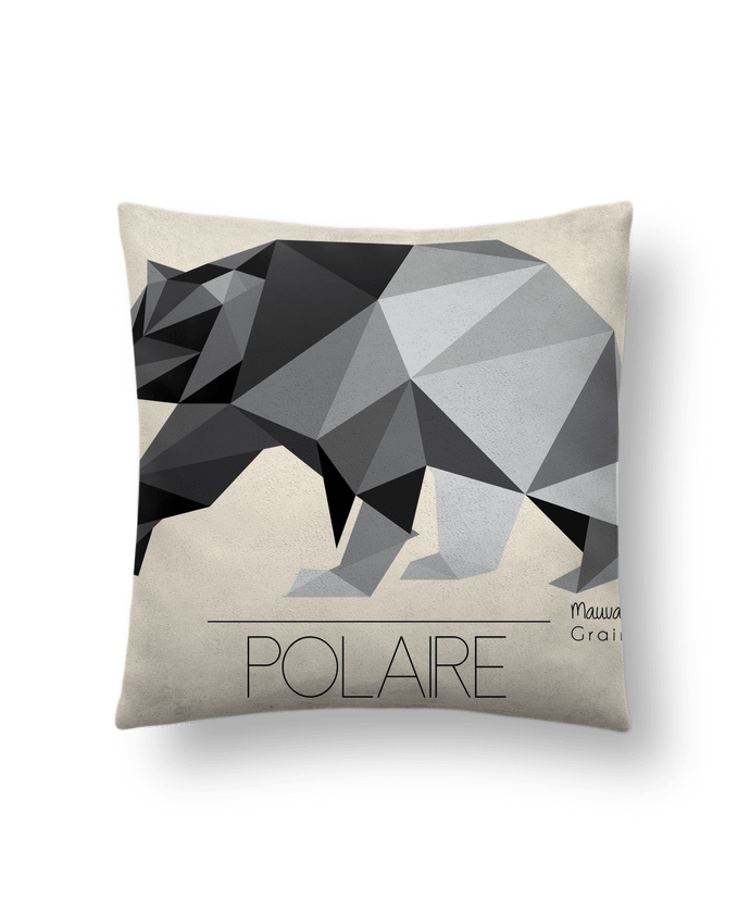 Cushion suede touch 45 x 45 cm Ours polaire origami by Mauvaise Graine