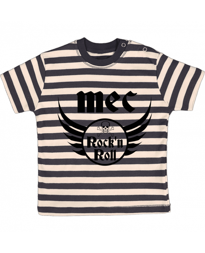T-shirt baby with stripes Mec rock'n roll by Les Caprices de Filles