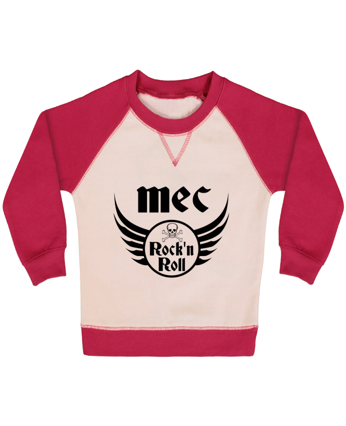 Sweatshirt Baby crew-neck sleeves contrast raglan Mec rock'n roll by Les Caprices de Filles