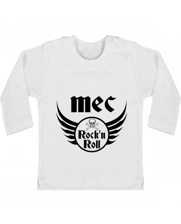 Baby T-shirt with press-studs long sleeve Mec rock'n roll manches longues du designer Les Caprices de Filles