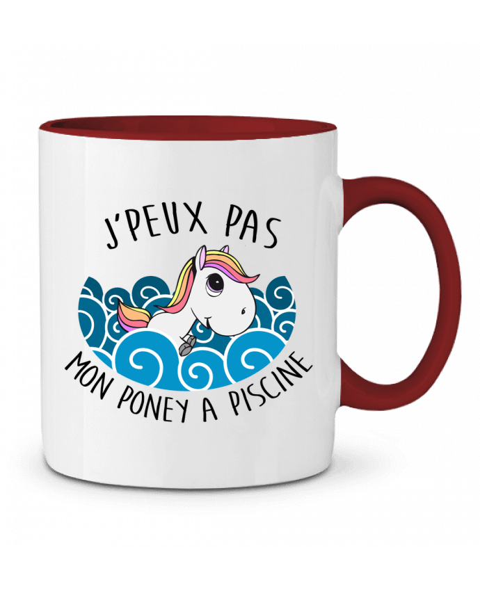 Mug bicolore JE PEUX PAS MON PONEY A PISCINE FRENCHUP-MAYO