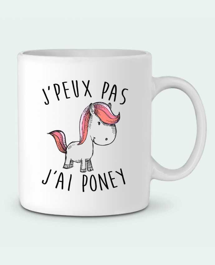 Ceramic Mug Je peux pas j'ai poney by FRENCHUP-MAYO