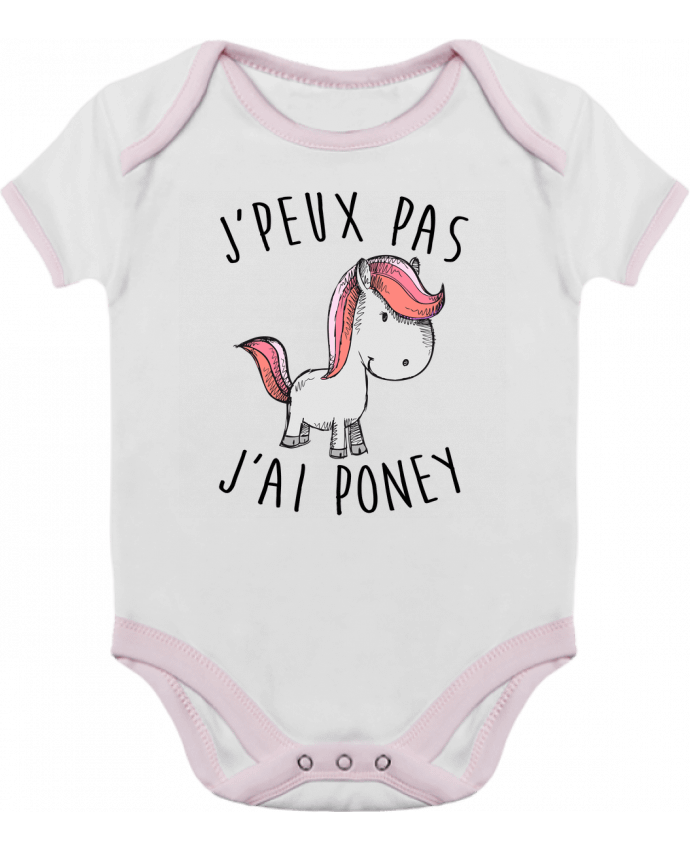Body Bebé Contraste Je peux pas j'ai poney por FRENCHUP-MAYO