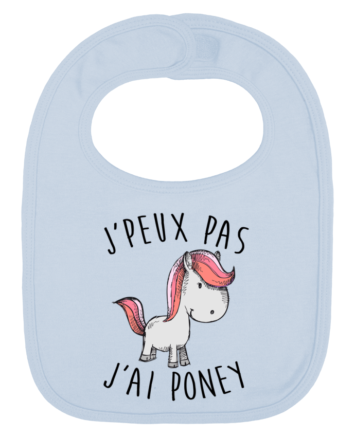 Bavoir bébé uni Je peux pas j'ai poney par FRENCHUP-MAYO