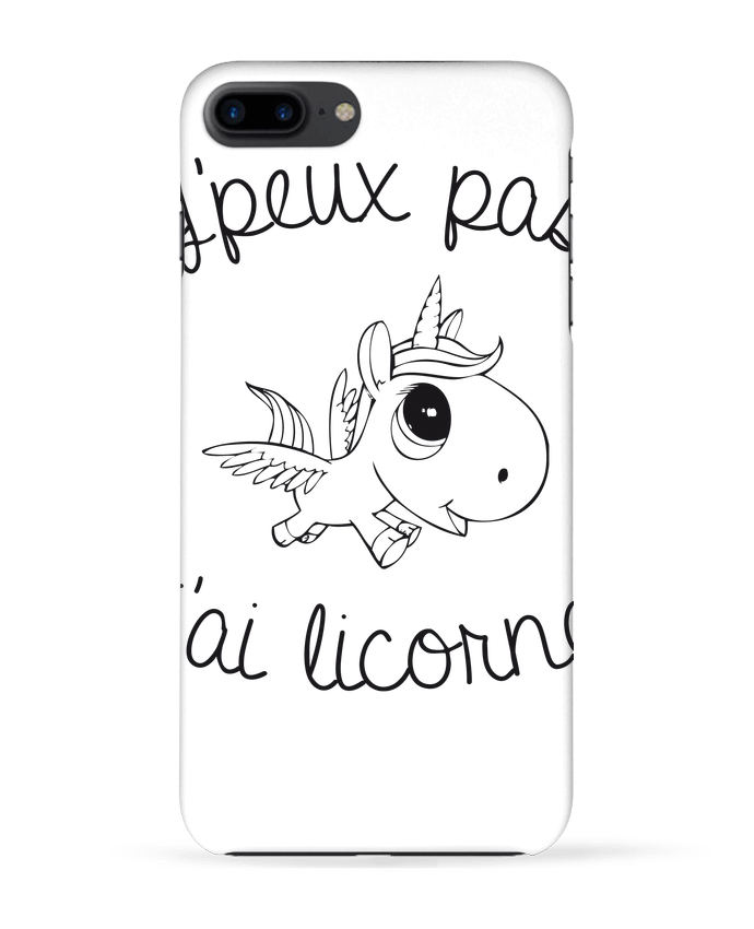 Carcasa Iphone 7+ Je peux pas j'ai licorne por FRENCHUP-MAYO