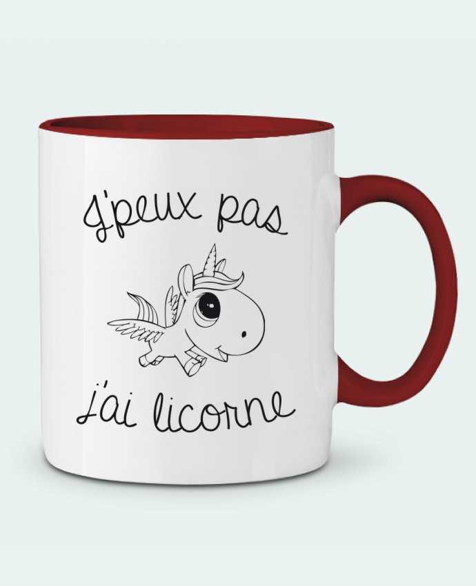 Taza Cerámica Bicolor Je peux pas j'ai licorne FRENCHUP-MAYO