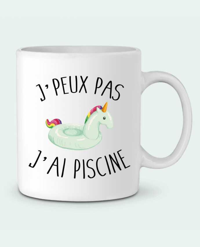 Ceramic Mug Je peux pas j'ai piscine by FRENCHUP-MAYO