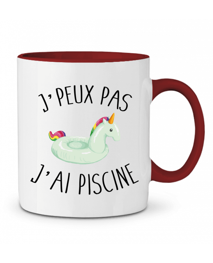 Mug bicolore Je peux pas j'ai piscine FRENCHUP-MAYO