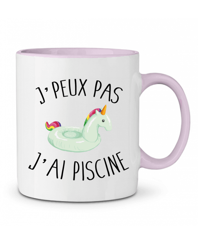 Taza Cerámica Bicolor Je peux pas j'ai piscine FRENCHUP-MAYO