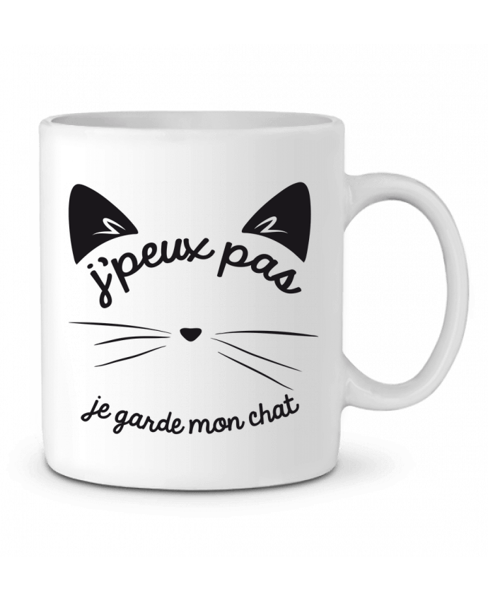 Ceramic Mug Je peux pas je garde mon chat by FRENCHUP-MAYO