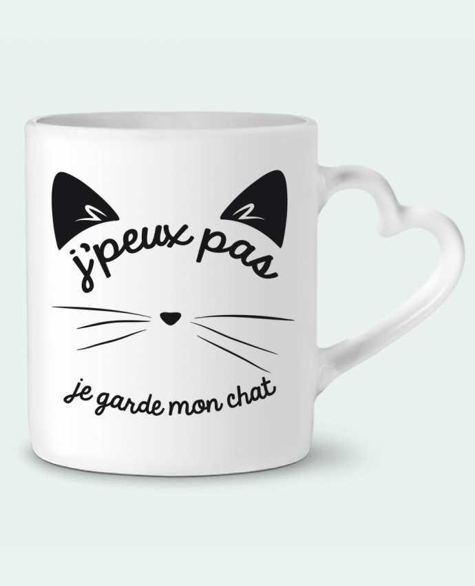 Taza Corazón Je peux pas je garde mon chat por FRENCHUP-MAYO