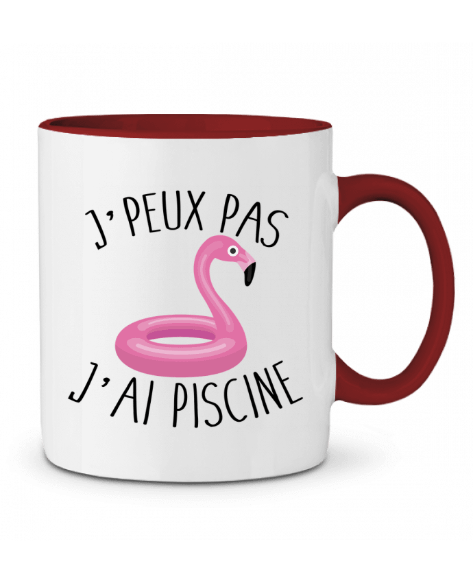 Two-tone Ceramic Mug Je peux pas j'ai piscine FRENCHUP-MAYO