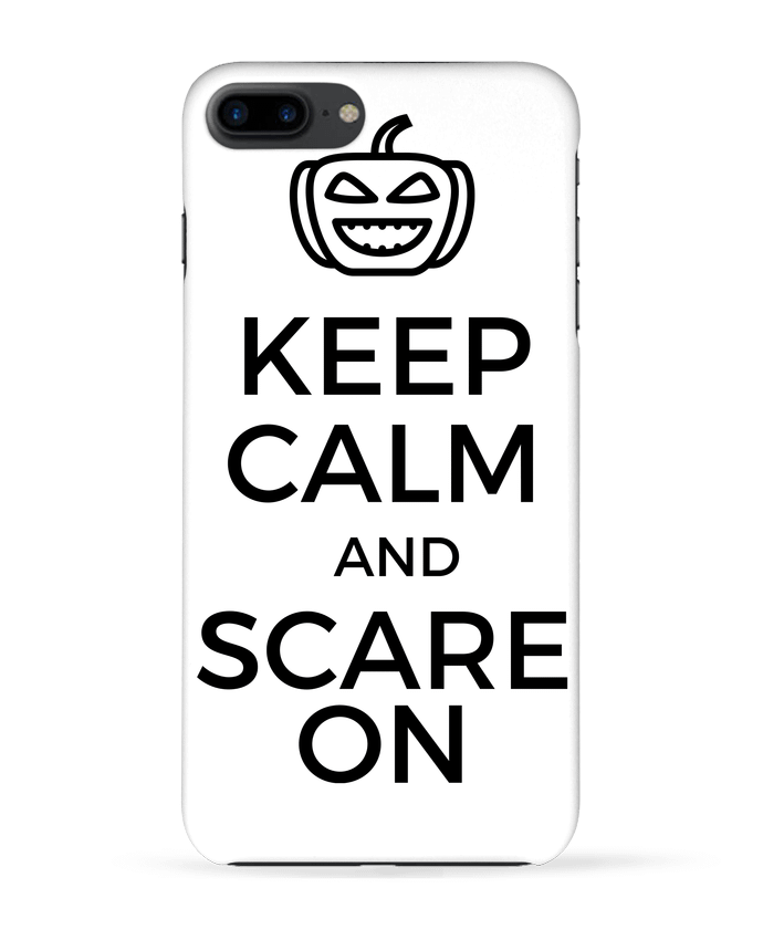 Case 3D iPhone 7+ Keep Calm and Scare on Pumpkin by tunetoo