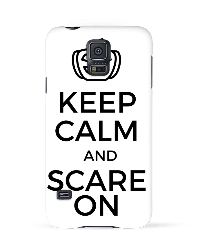 Case 3D Samsung Galaxy S5 Keep Calm and Scare on Pumpkin by tunetoo