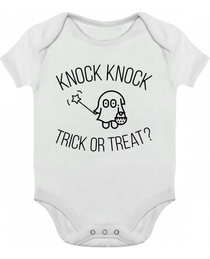 Body bébé manches contrastées Knock Knock, Trick or Treat? par tunetoo